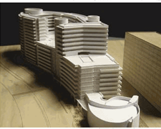 Commercial building model made by 3D printer