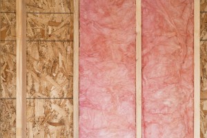Insulation in a building wall cavity