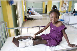 Girl in Haiti Hospital