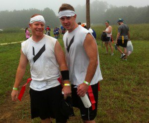 Alex and David before the run Alex and David before the run