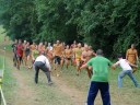 Runners rush as a small pack of zombies