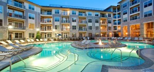 Raleigh's Tribute Apartments are home to an impressive swimming pool.