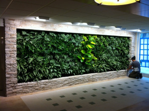 Living wall at Arbor House. Image via New York Observer.