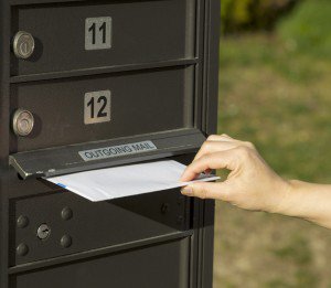 Sending letter to outgoing postal mailbox
