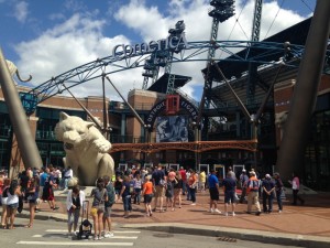 Game day at Comerica Park, home to the Detroit Tigers.