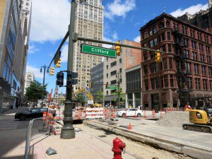 Woodward Ave under construction for new light rail -003