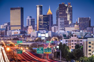 Atlanta skyline at dusk