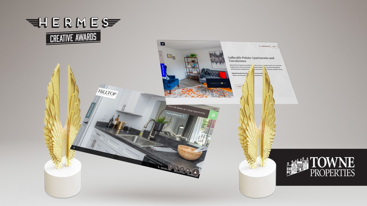 Hemes Creative Award logo and Towne Properties logo
