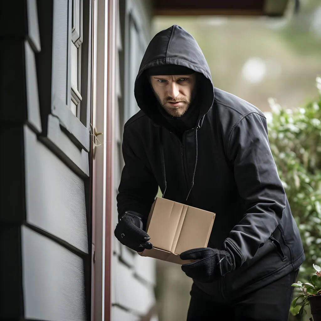 porch pirate stealing packages