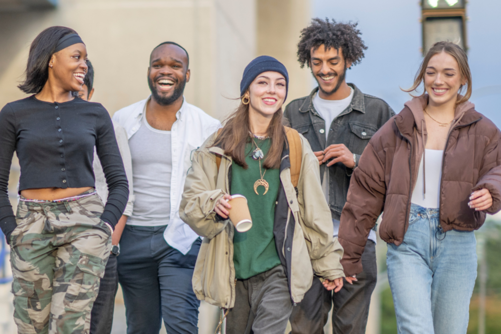 Group of teens walking together