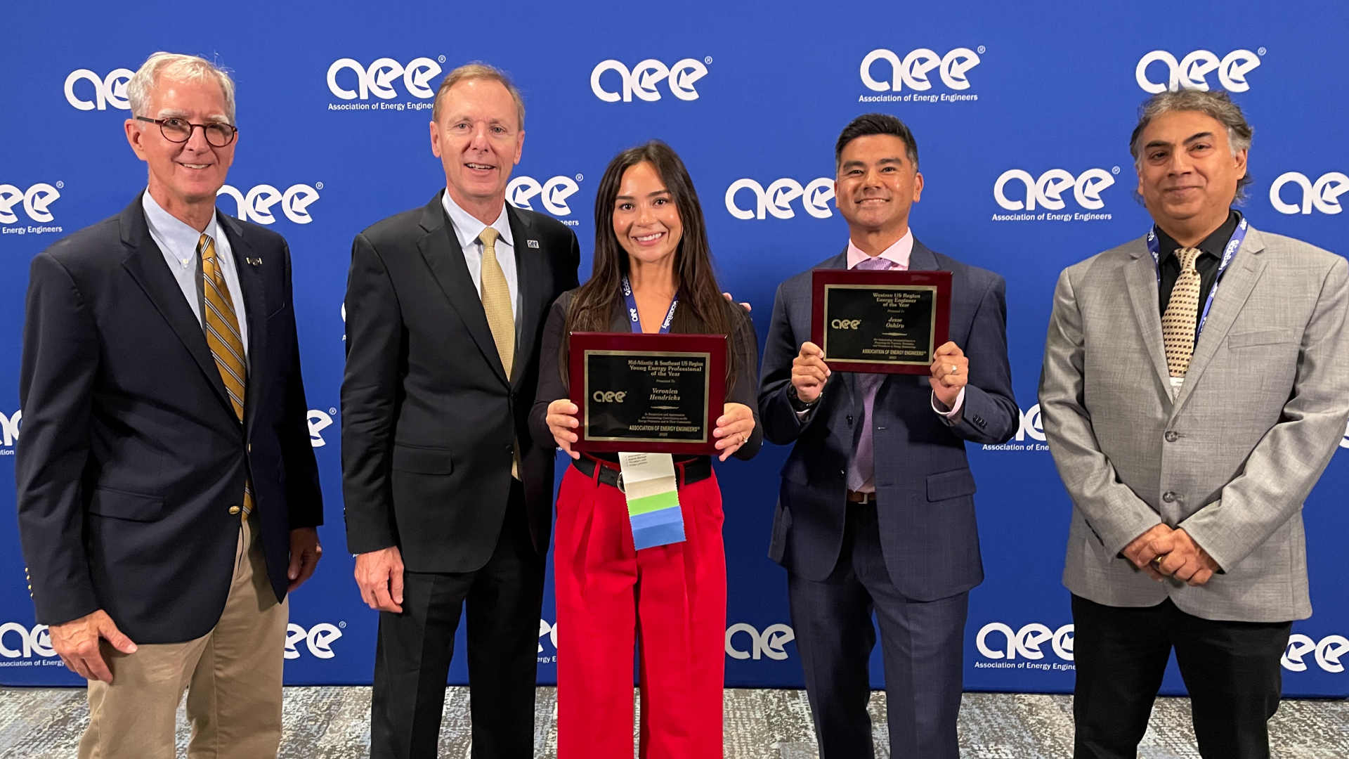 Yardi’s AEE award recipients Veronica Hendricks and Jesse Oshiro