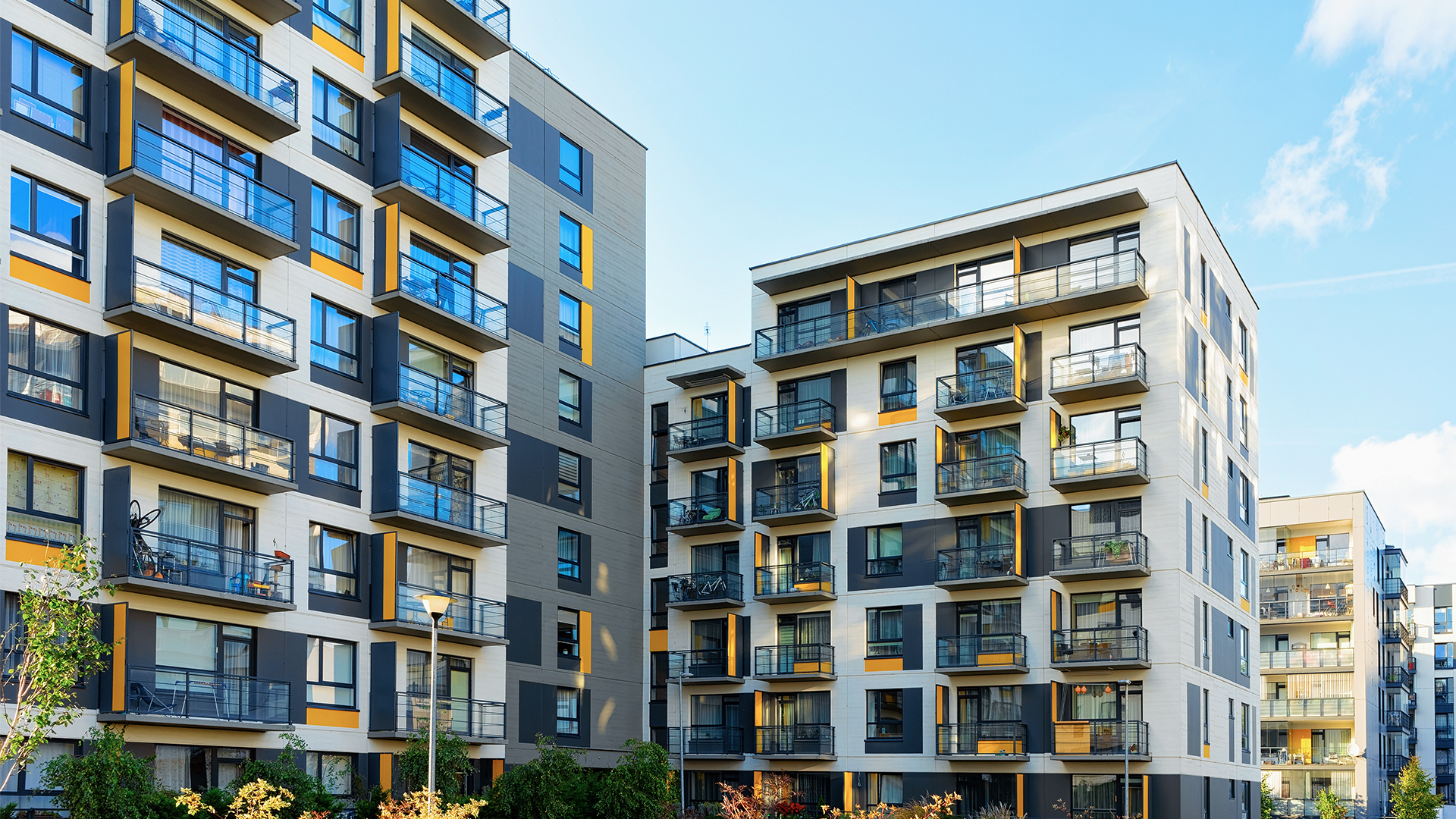 Exterior of multifamily buildings