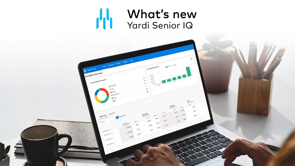 Image of laptop with Yardi Senior IQ on screen