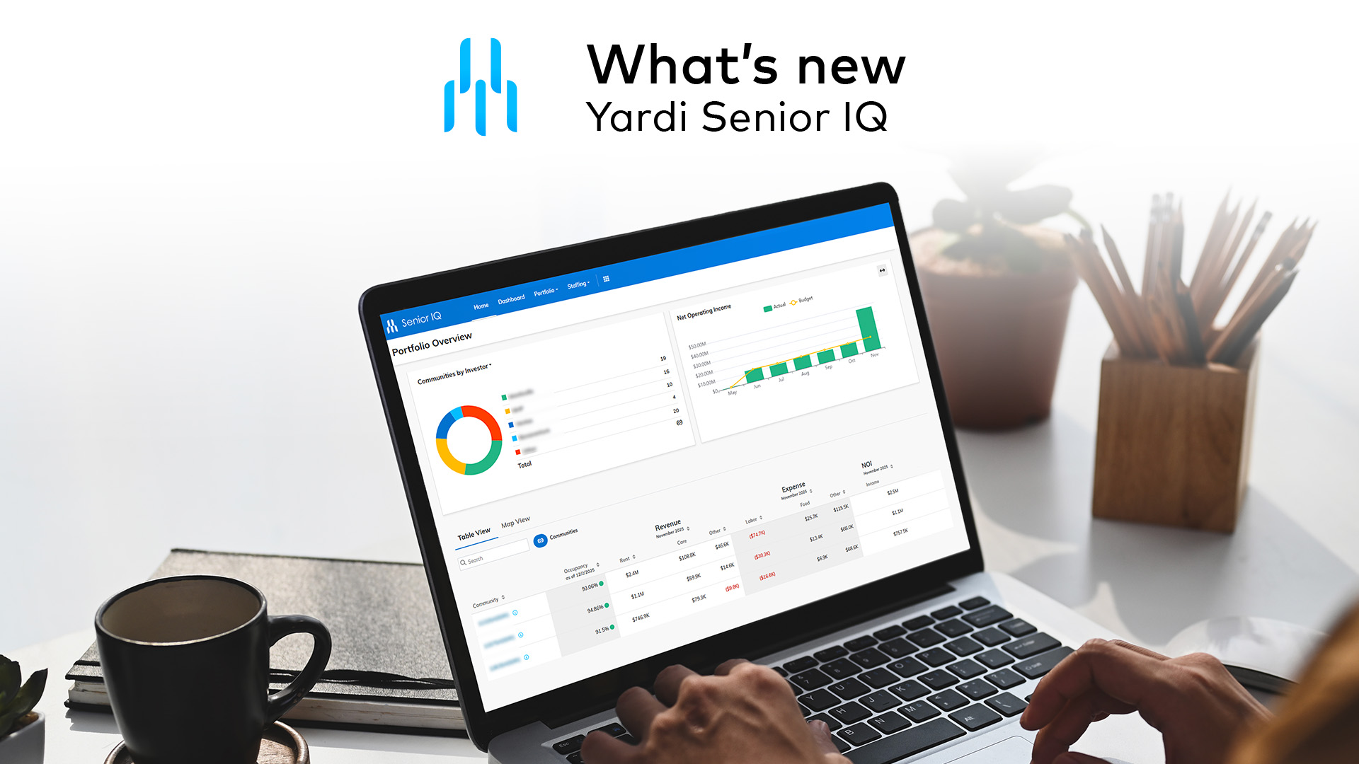 Image of laptop with Yardi Senior IQ on screen