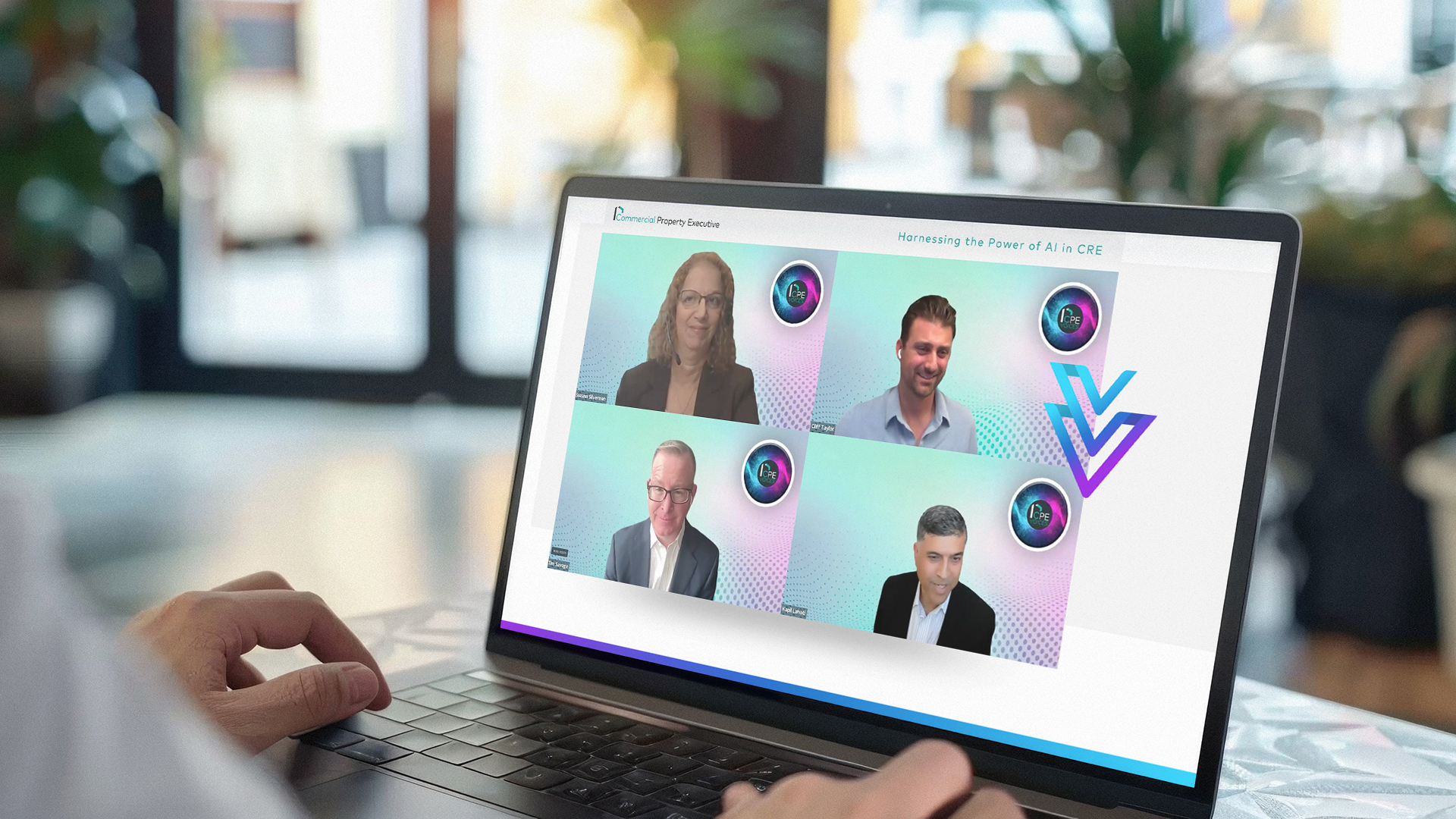 Computer screenshot with four people onscreen