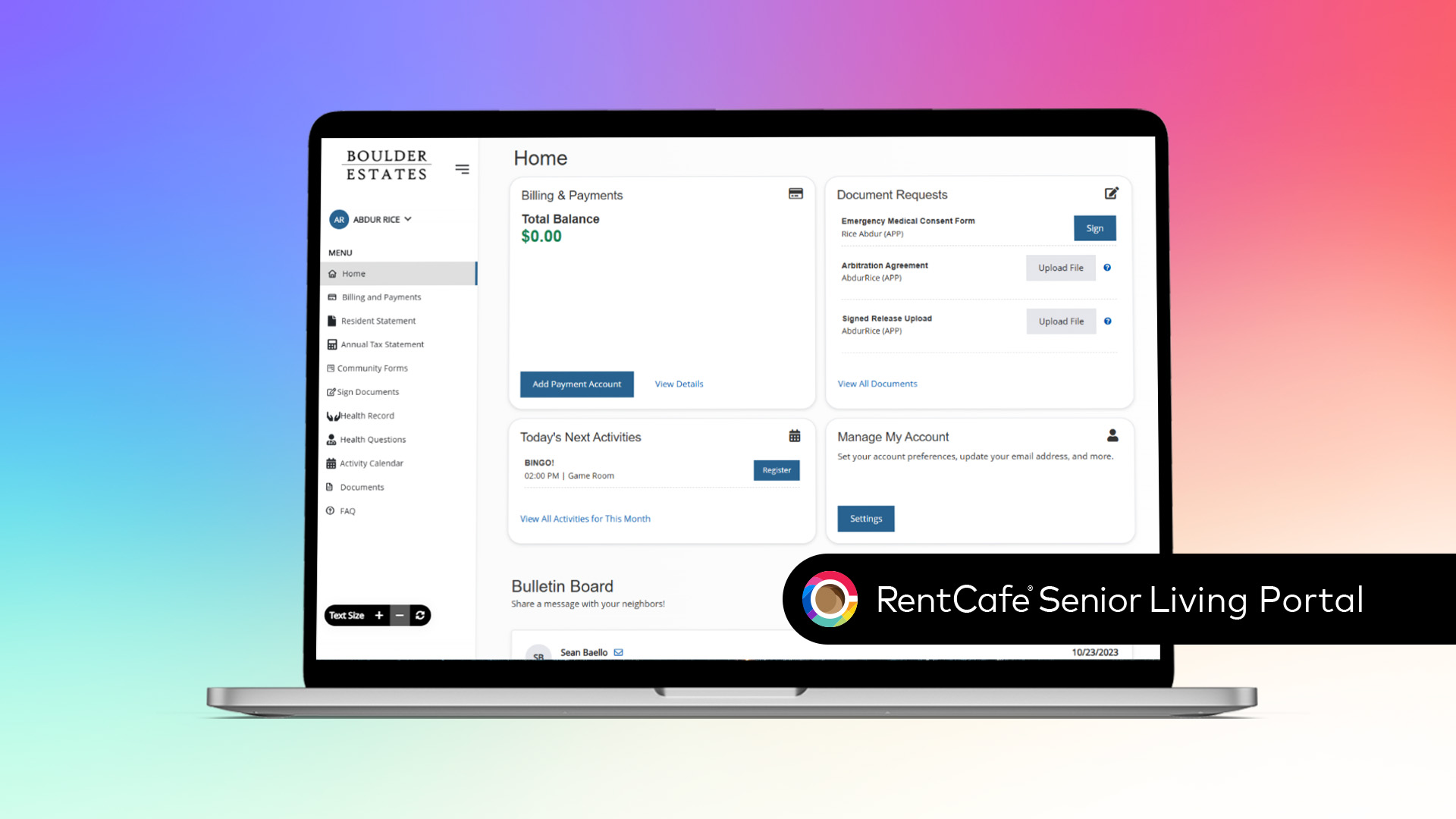 RentCafe Senior Living Portal