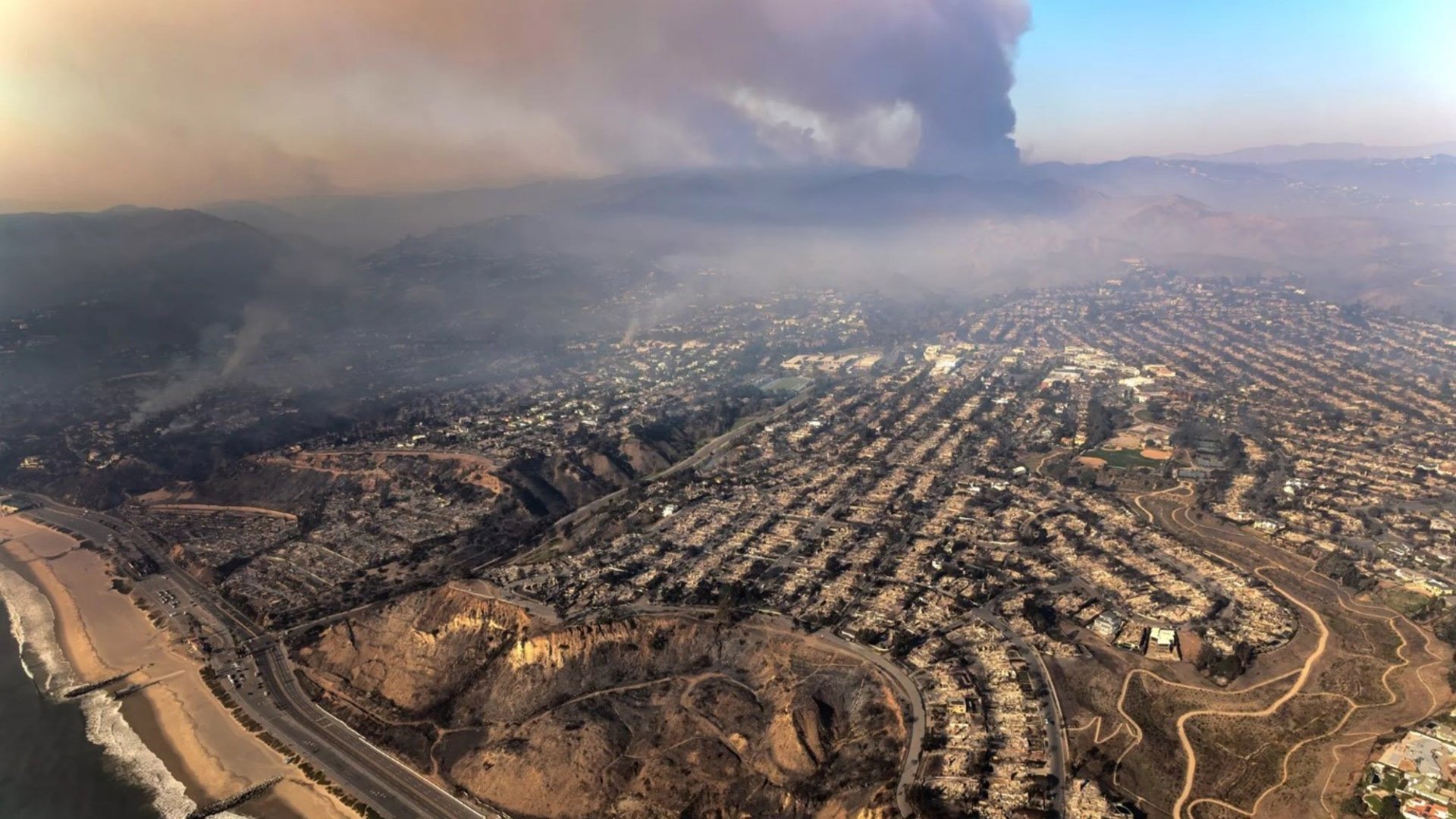 Overview of wildfire scene