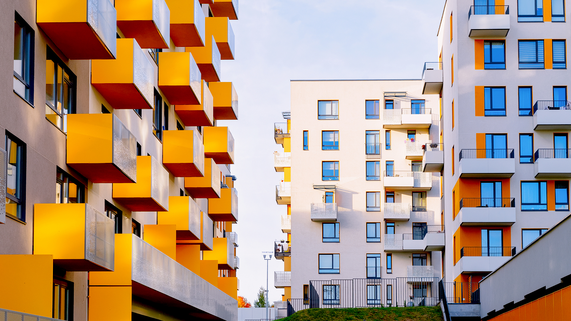 Exterior of student housing buildings