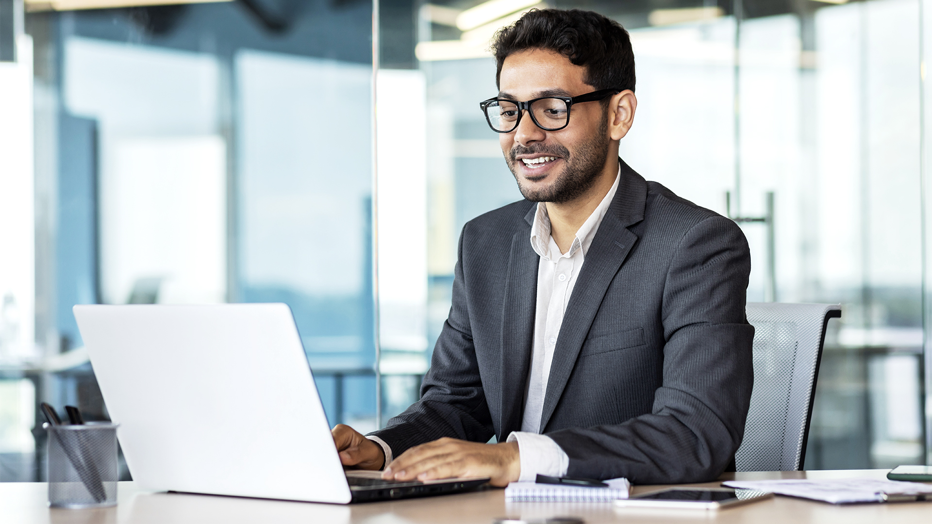 Office worker at computer