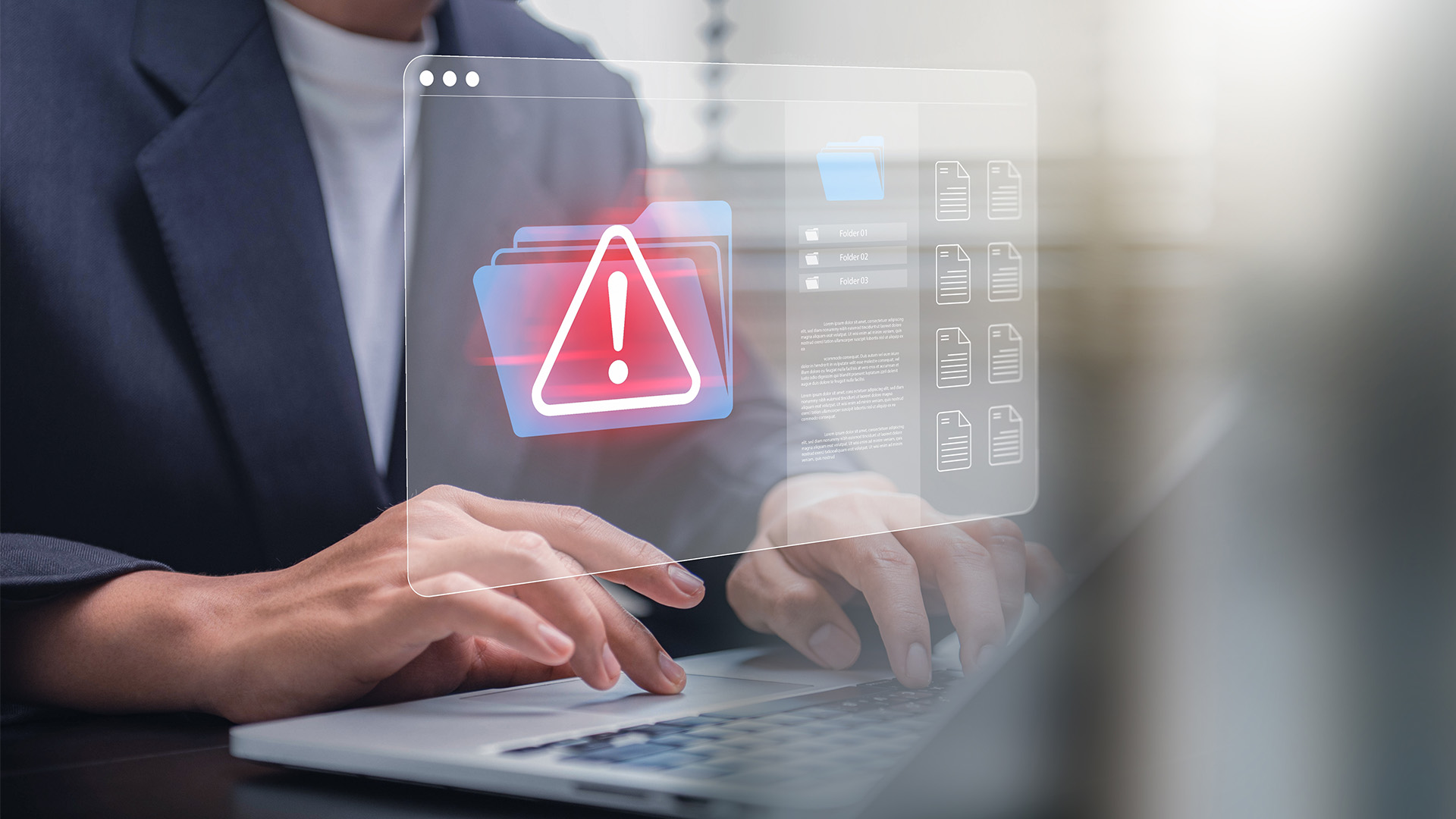 Man at a laptop facing a system error