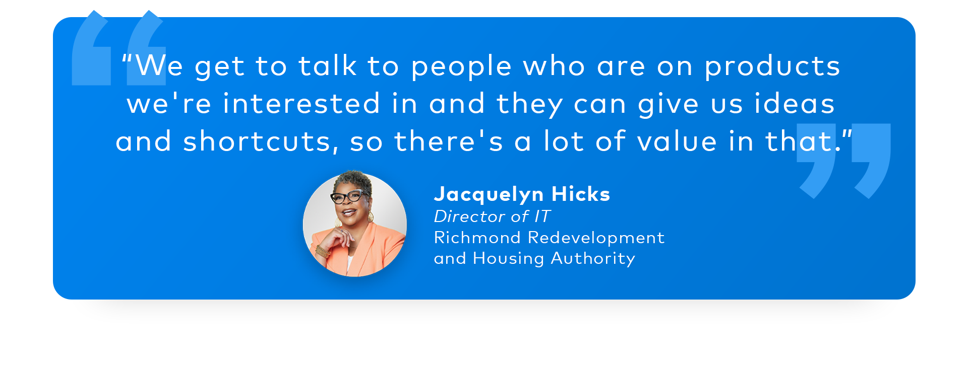 Jacquelyn Hicks, director of IT at Richmond Redevelopment and Housing Authority, shares what she values about attending YASC.