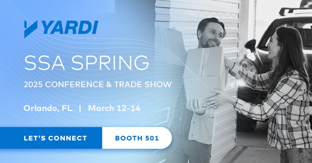 Connect with Yardi in booth 501 at the SSA Spring 2025 Conference & Trade Show in Orlando, Florida from March 12-14.