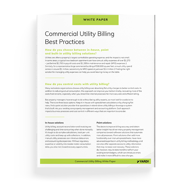 Best Practices in Commercial Utility Billing White Paper