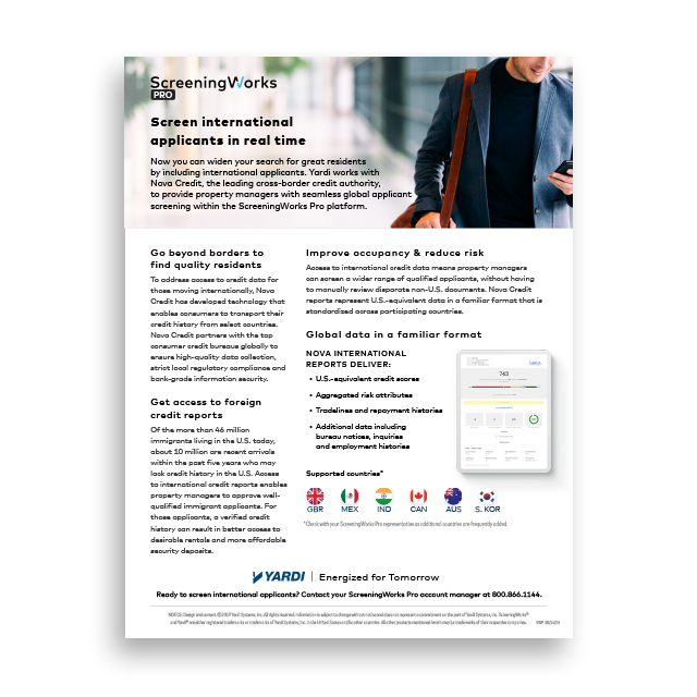 ScreeningWorks Pro - NOVA International Credit Brochure
