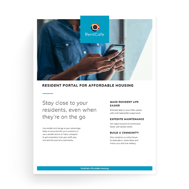RentCafe Affordable Housing Resident Portal Brochure