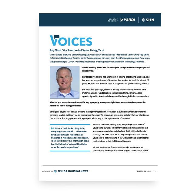 SHN Voices: Ray Elliott Talks Senior Living