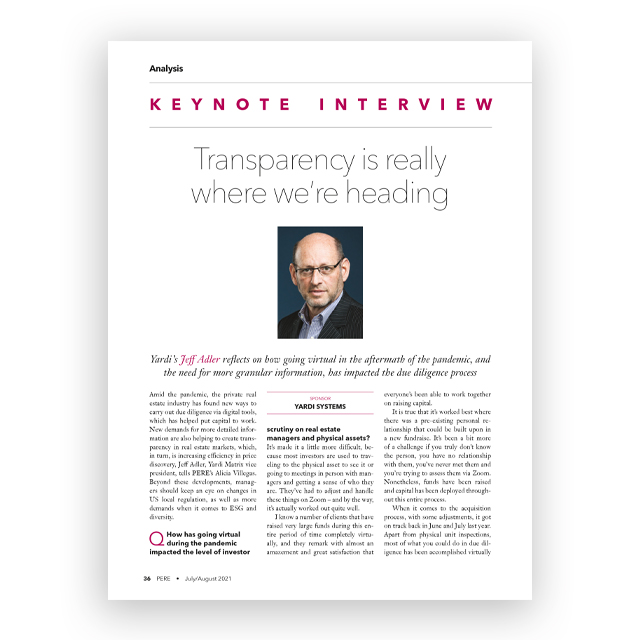 PERE Keynote Interview: Transparency is Really Where We Are Heading