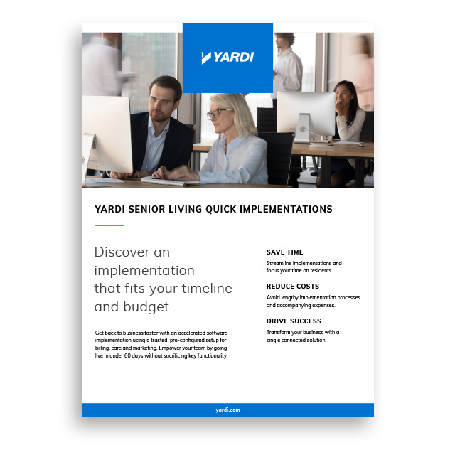 Senior Living Quick Implementation Brochure