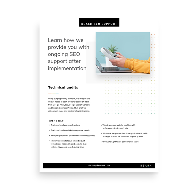 REACH by RentCafe Ongoing SEO Brochure