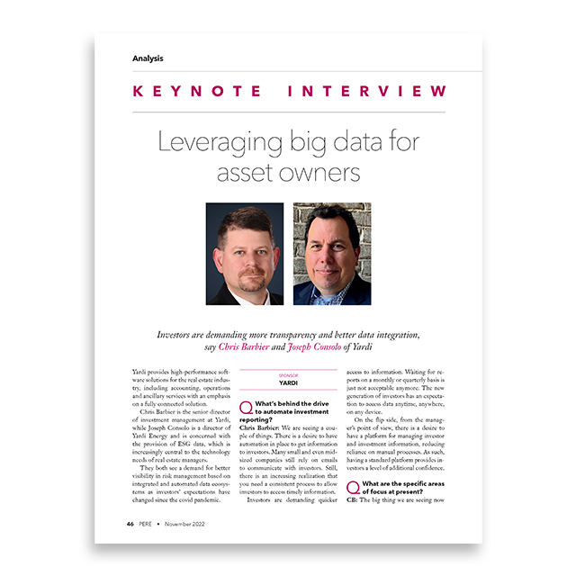 PERE Keynote Interview - Leveraging big data for asset owners