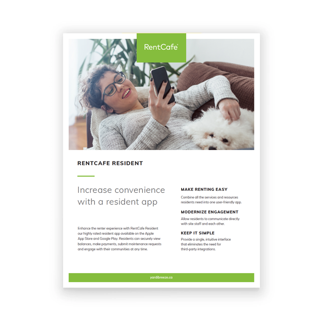 RentCafe Resident App for Yardi Breeze Premier Canadian Brochure