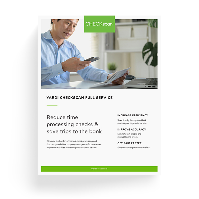 CHECKscan Full Service for Yardi Breeze Premier Brochure