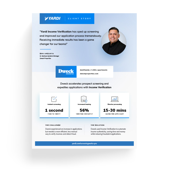 Client Story: Dweck Properties on Income Verification
