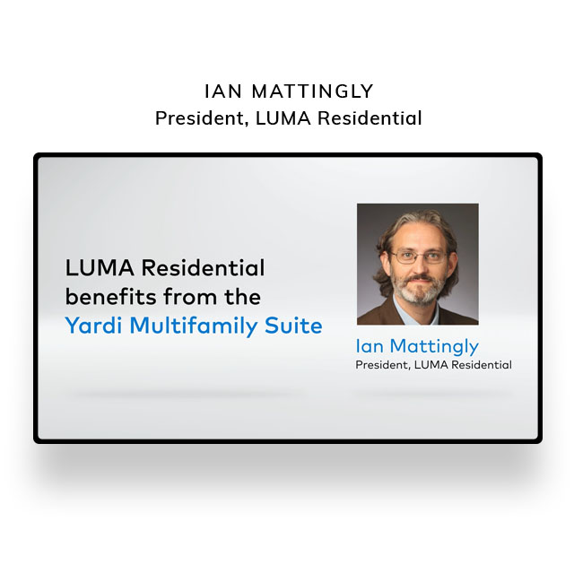 LUMA Residential benefits from the Yardi Multifamily Suite