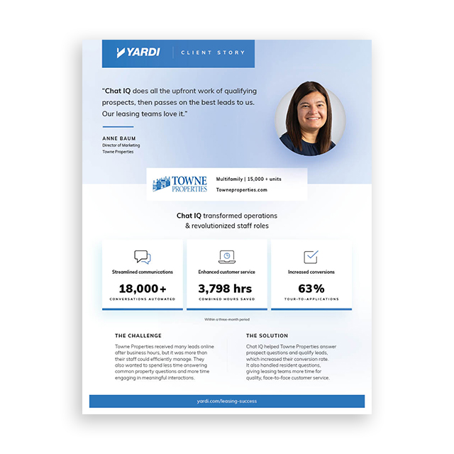 Client Story: Towne Properties on Chat IQ