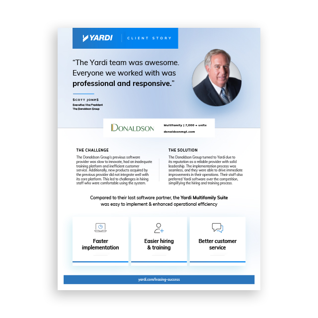 Client Story: Donaldson on the Multifamily Suite