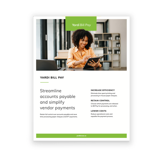 Bill Pay for Yardi Breeze Premier Canada Brochure