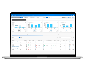 A multifamily asset management software being shown on a laptop screen.