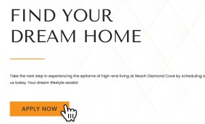 Cursor hovering over a button that reads "APPLY NOW" on a RentCafe website