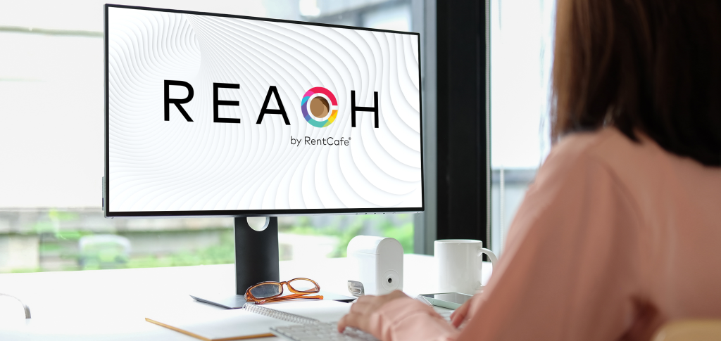 REACH by RentCafe multifamily marketing agency logo shown on a desktop