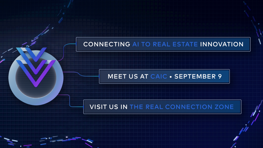 Yardi Virtuoso logo with connected nodes reading "Connecting AI to real estate innovation. Meet us at CAIC September 9. Visit us in the Real Connection Zone."